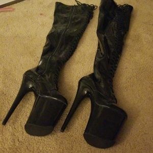 Pleaser Flamingo Thigh High Boots